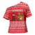 Afghanistan Christmas Cross Shoulder Shirt with Santa Camels Sheep Traditional Pattern and Festive Design - Wonder Print Shop
