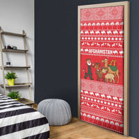Afghanistan Christmas Door Cover with Santa Camels Sheep Traditional Pattern and Festive Design - Wonder Print Shop