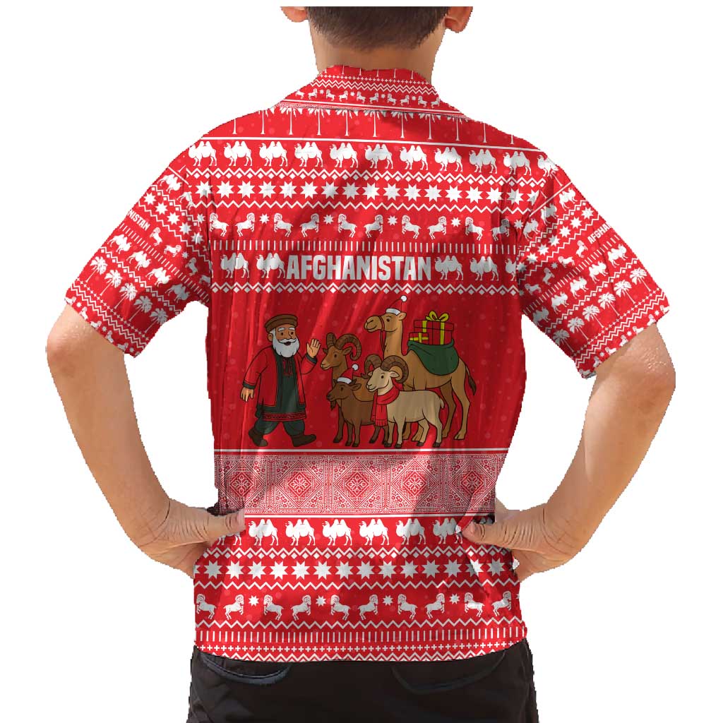 Afghanistan Christmas Family Matching Mermaid Dress and Hawaiian Shirt with Santa Camels Sheep Traditional Pattern and Festive Design - Wonder Print Shop
