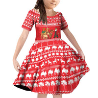 Afghanistan Christmas Family Matching Off Shoulder Short Dress and Hawaiian Shirt with Santa Camels Sheep Traditional Pattern and Festive Design - Wonder Print Shop