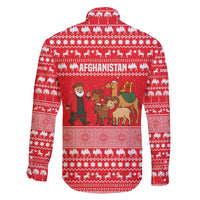 Afghanistan Christmas Family Matching Off Shoulder Short Dress and Hawaiian Shirt with Santa Camels Sheep Traditional Pattern and Festive Design - Wonder Print Shop