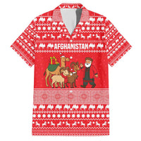 Afghanistan Christmas Family Matching Short Sleeve Bodycon Dress and Hawaiian Shirt with Santa Camels Sheep Traditional Pattern and Festive Design - Wonder Print Shop