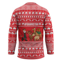 Afghanistan Christmas Hockey Jersey with Santa Camels Sheep Traditional Pattern and Festive Design - Wonder Print Shop