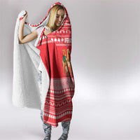 Afghanistan Christmas Hooded Blanket with Santa Camels Sheep Traditional Pattern and Festive Design - Wonder Print Shop