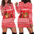 Afghanistan Christmas Hoodie Dress with Santa Camels Sheep Traditional Pattern and Festive Design - Wonder Print Shop