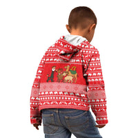 Afghanistan Christmas Kid Hoodie with Santa Camels Sheep Traditional Pattern and Festive Design - Wonder Print Shop