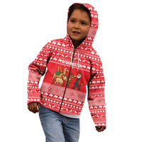 Afghanistan Christmas Kid Hoodie with Santa Camels Sheep Traditional Pattern and Festive Design - Wonder Print Shop