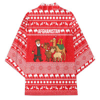 Afghanistan Christmas Kimono with Santa Camels Sheep Traditional Pattern and Festive Design - Wonder Print Shop
