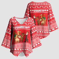 Afghanistan Christmas Kimono Sleeve Blouse with Santa Camels Sheep Traditional Pattern and Festive Design - Wonder Print Shop