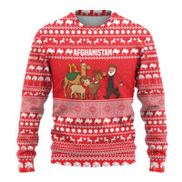 Afghanistan Christmas Ugly Christmas Sweater with Santa Camels Sheep Traditional Pattern and Festive Design - Wonder Print Shop