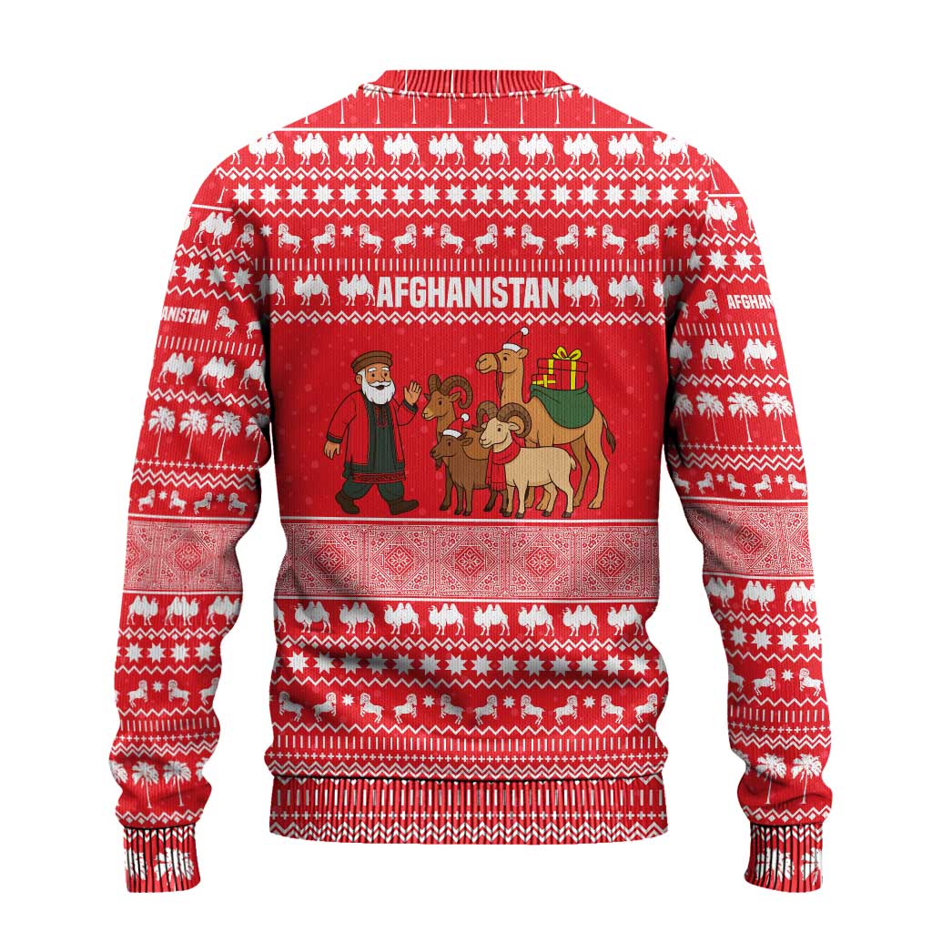 Afghanistan Christmas Ugly Christmas Sweater with Santa Camels Sheep Traditional Pattern and Festive Design - Wonder Print Shop