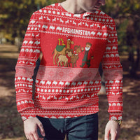 Afghanistan Christmas Ugly Christmas Sweater with Santa Camels Sheep Traditional Pattern and Festive Design - Wonder Print Shop