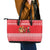 Afghanistan Christmas Leather Tote Bag with Santa Camels Sheep Traditional Pattern and Festive Design - Wonder Print Shop