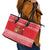 Afghanistan Christmas Leather Tote Bag with Santa Camels Sheep Traditional Pattern and Festive Design - Wonder Print Shop