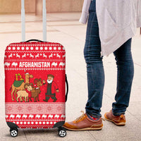 Afghanistan Christmas Luggage Cover with Santa Camels Sheep Traditional Pattern and Festive Design - Wonder Print Shop