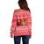 Afghanistan Christmas Off Shoulder Sweater with Santa Camels Sheep Traditional Pattern and Festive Design - Wonder Print Shop