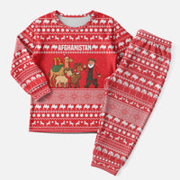 Afghanistan Christmas Pajama Set with Santa Camels Sheep Traditional Pattern and Festive Design - Wonder Print Shop