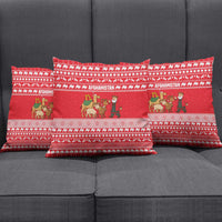 Afghanistan Christmas Pillow Cover with Santa Camels Sheep Traditional Pattern and Festive Design - Wonder Print Shop