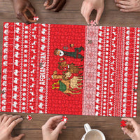 Afghanistan Christmas Puzzle with Santa Camels Sheep Traditional Pattern and Festive Design - Wonder Print Shop