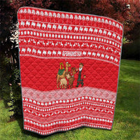 Afghanistan Christmas Quilt with Santa Camels Sheep Traditional Pattern and Festive Design - Wonder Print Shop