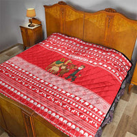 Afghanistan Christmas Quilt with Santa Camels Sheep Traditional Pattern and Festive Design - Wonder Print Shop