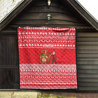 Afghanistan Christmas Quilt with Santa Camels Sheep Traditional Pattern and Festive Design - Wonder Print Shop