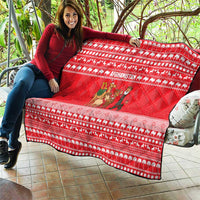 Afghanistan Christmas Quilt with Santa Camels Sheep Traditional Pattern and Festive Design - Wonder Print Shop