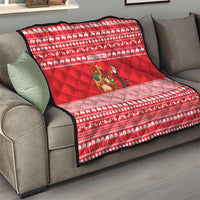Afghanistan Christmas Quilt with Santa Camels Sheep Traditional Pattern and Festive Design - Wonder Print Shop