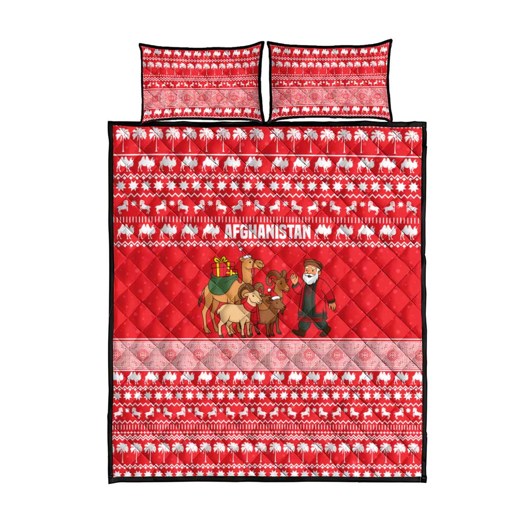 Afghanistan Christmas Quilt Bed Set with Santa Camels Sheep Traditional Pattern and Festive Design - Wonder Print Shop