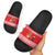Afghanistan Christmas Slide Sandals with Santa Camels Sheep Traditional Pattern and Festive Design - Wonder Print Shop