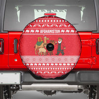 Afghanistan Christmas Spare Tire Cover with Santa Camels Sheep Traditional Pattern and Festive Design - Wonder Print Shop