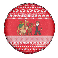 Afghanistan Christmas Spare Tire Cover with Santa Camels Sheep Traditional Pattern and Festive Design - Wonder Print Shop