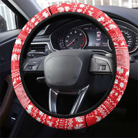 Afghanistan Christmas Steering Wheel Cover with Santa Camels Sheep Traditional Pattern and Festive Design - Wonder Print Shop
