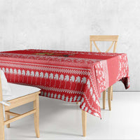 Afghanistan Christmas Tablecloth with Santa Camels Sheep Traditional Pattern and Festive Design - Wonder Print Shop