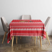 Afghanistan Christmas Tablecloth with Santa Camels Sheep Traditional Pattern and Festive Design - Wonder Print Shop