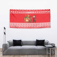 Afghanistan Christmas Tapestry with Santa Camels Sheep Traditional Pattern and Festive Design - Wonder Print Shop