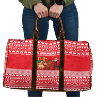 Afghanistan Christmas Travel Bag with Santa Camels Sheep Traditional Pattern and Festive Design - Wonder Print Shop