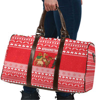 Afghanistan Christmas Travel Bag with Santa Camels Sheep Traditional Pattern and Festive Design - Wonder Print Shop