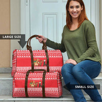 Afghanistan Christmas Travel Bag with Santa Camels Sheep Traditional Pattern and Festive Design - Wonder Print Shop