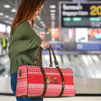Afghanistan Christmas Travel Bag with Santa Camels Sheep Traditional Pattern and Festive Design - Wonder Print Shop