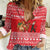 Afghanistan Christmas Women Casual Shirt with Santa Camels Sheep Traditional Pattern and Festive Design - Wonder Print Shop