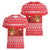 Afghanistan Christmas Women V-Neck T-Shirt with Santa Camels Sheep Traditional Pattern and Festive Design - Wonder Print Shop