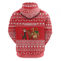 Afghanistan Christmas Zip Hoodie with Santa Camels Sheep Traditional Pattern and Festive Design - Wonder Print Shop