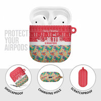 Singapore Christmas AirPods Case with Skyline Batik Patterns Landmark Silhouettes and Festive Design - Wonder Print Shop