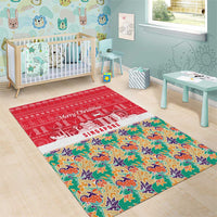 Singapore Christmas Area Rug with Skyline Batik Patterns Landmark Silhouettes and Festive Design - Wonder Print Shop