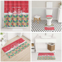 Singapore Christmas Bathroom Set with Skyline Batik Patterns Landmark Silhouettes and Festive Design - Wonder Print Shop