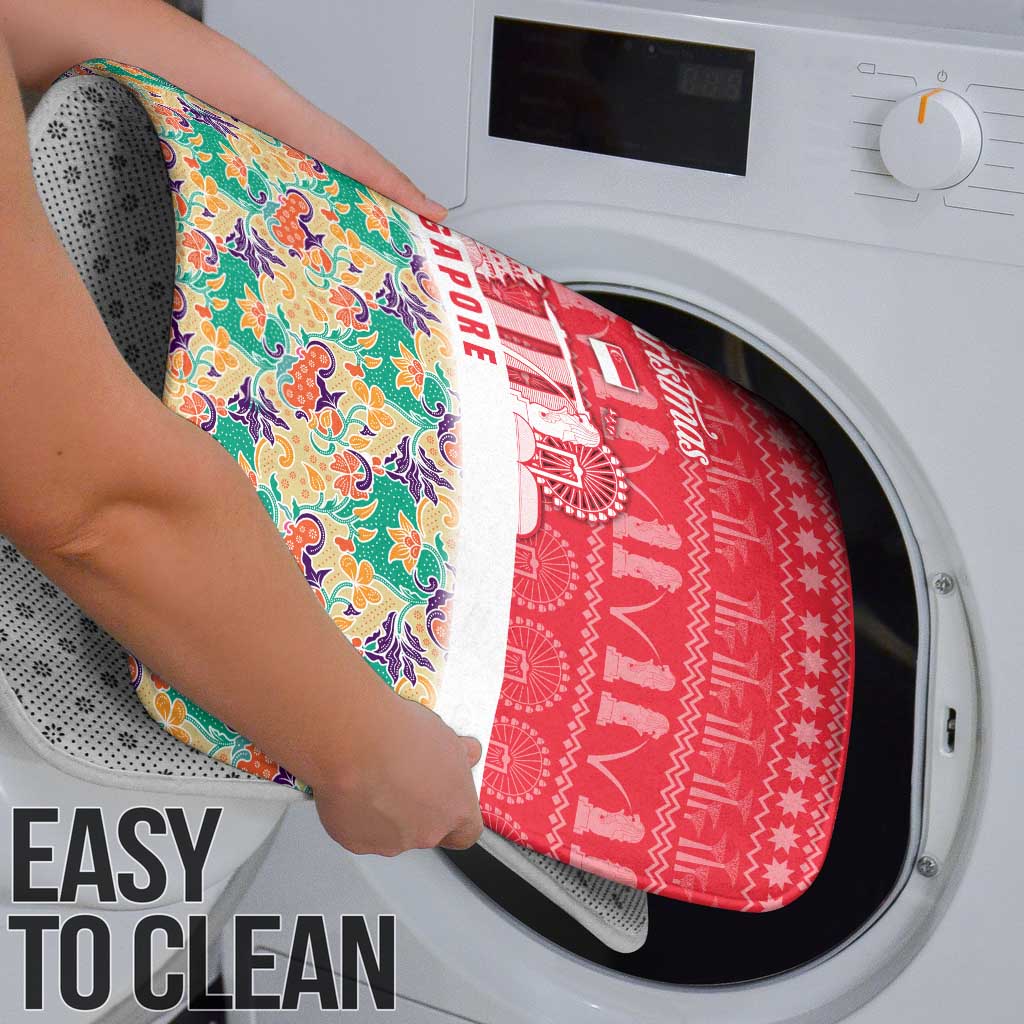 Singapore Christmas Bathroom Set with Skyline Batik Patterns Landmark Silhouettes and Festive Design - Wonder Print Shop