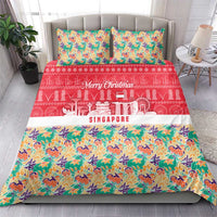 Singapore Christmas Bedding Set with Skyline Batik Patterns Landmark Silhouettes and Festive Design - Wonder Print Shop