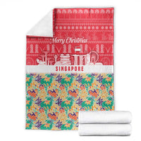 Singapore Christmas Blanket with Skyline Batik Patterns Landmark Silhouettes and Festive Design - Wonder Print Shop