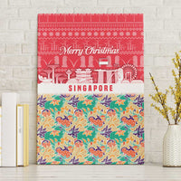 Singapore Christmas Canvas Wall Art with Skyline Batik Patterns Landmark Silhouettes and Festive Design - Wonder Print Shop